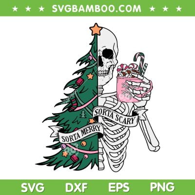 Sorta Merry Sorta Scary SVG PNG, Skeleton Ice Coffee Christmas Tree SVG, Special Halloween Coffee DXF SVG PNG EPS Sorta Merry Sorta Scary SVG PNG, Skeleton Ice Coffee Christmas Tree SVG, Special Halloween Coffee DXF SVG PNG EPS
