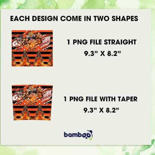 Cincinnati Bengals Mascot Tumbler Wrap PNG, Cincinnati Bengals Logo NFL 20oz Skinny Tumbler Template PNG