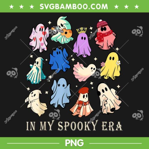 Cute Ghost In My Spooky Era PNG, Halloween Era Ghost PNG, Ghosts Dance And Sing PNG