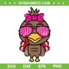 Cute Girl Turkey SVG PNG, Thanksgiving Turkey Baby Girl SVG, Little Miss Gobble Gobble DXF SVG PNG EPS