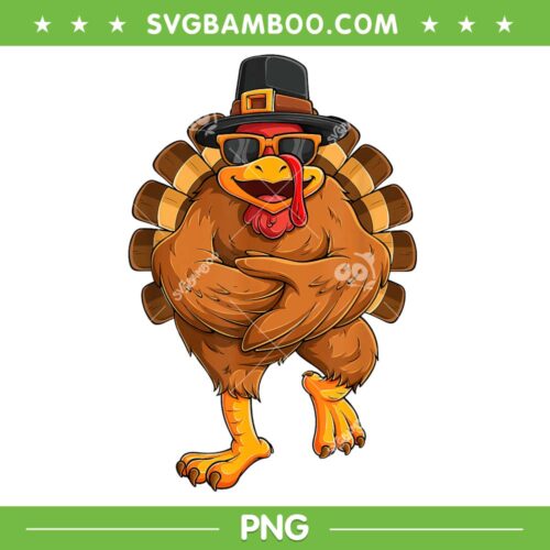 Dancing Turkey Thanksgiving PNG, Funny Turkey Dabbing PNG, Happy Thanksgiving PNG
