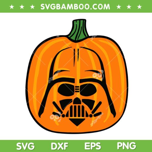 Darth Vader Pumpkin SVG PNG, Funny Halloween Star Wars Vader SVG, Vader Pumpkin Halloween DXF SVG PNG EPS