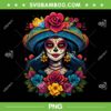 De Los Muertos La Catrina Sugar Skull PNG, Women Day Of The Dead PNG, Lady Skull PNG