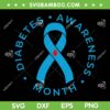 Diabetes Awareness Month SVG PNG, Diabetes Ribbon Blue SVG, Strong Woman Diabetes DXF SVG PNG EPS