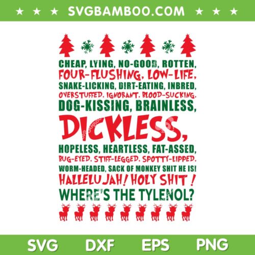 Dickless Christmas SVG PNG, Funny Grinch Cheap No Good SVG, Christmas Grinch DXF SVG PNG EPS