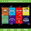 Disney Pixar Cars Face SVG PNG, Lightning McQueen Funny Face SVG, Car Face DXF SVG PNG EPS