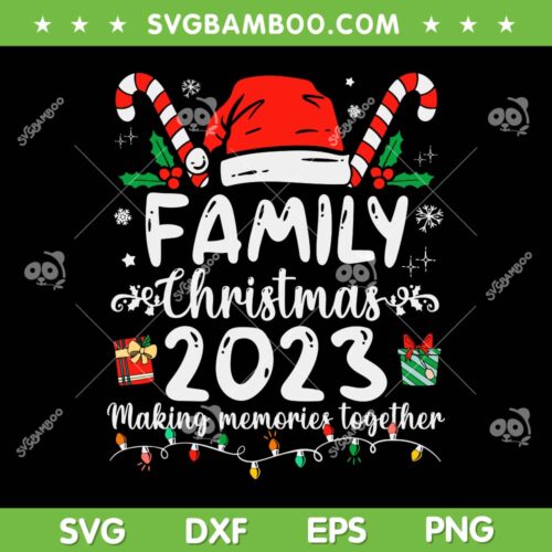 Family Christmas 2023 SVG PNG, Family Squad Santa Elf SVG, Funny Xmas Santa Hat DXF SVG PNG EPS