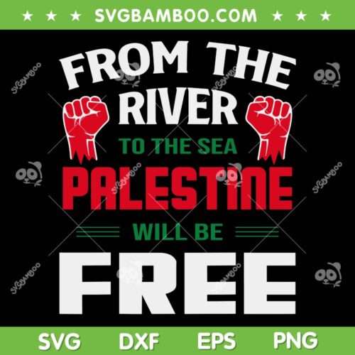 Free Palestine SVG PNG, Arabic Support Palestine SVG, From The River To The Sea Palestine DXF SVG PNG EPS