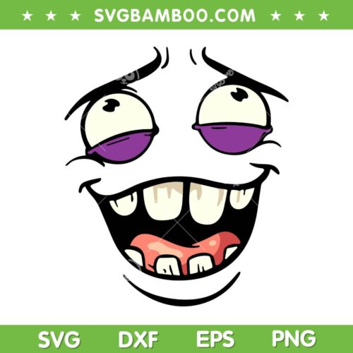 Funny Grimace Face SVG PNG, Cartoon Laughing Face Expression SVG, Cute Grimace Mcdonalds DXF SVG PNG EPS