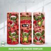 Funny Stitch Santa Grinch Tumbler Wrap PNG, Cute Stitch Merry Christmas 20oz Skinny Tumbler Template PNG