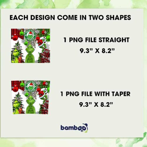 Grinch Buffalo Plaid Tumbler Wrap PNG, Merry Christmas Grinch 2023 20oz Skinny Tumbler Template PNG