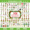 Grinch Christmas Mega Bundle SVG, 350 Grinch Face SVG Bundle, Cute Grinch Face DXF SVG PNG EPS