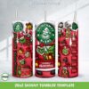 Grinch Christmas Tree Truck Tumbler Wrap PNG, 3D Inflated Merry Grinchmas 20oz Skinny Tumbler Template PNG