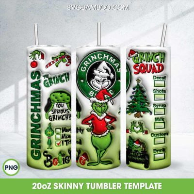 Grinch Squad Coffee Tumbler Wrap PNG, Funny Grinchmas Xmas 20oz Skinny Tumbler Template PNG Grinch Squad Coffee Tumbler Wrap PNG, Funny Grinchmas Xmas 20oz Skinny Tumbler Template PNG