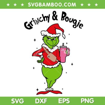 Grinchy And Bougie SVG PNG, Funny Grinch Stanley Tumbler And Bag SVG, Grinchy Christmas DXF SVG PNG EPS
