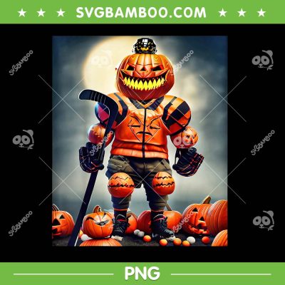 Halloween Hockey Season Pumpkin Player PNG, Hockey Pumpkin Halloween PNG, Sport Halloween PNG