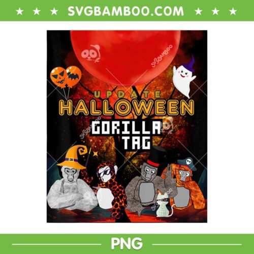Halloween Party Gorilla Tag PNG, Gamer Gorilla Vr Tag Party PNG, Update Halloween Gorilla Tag PNG
