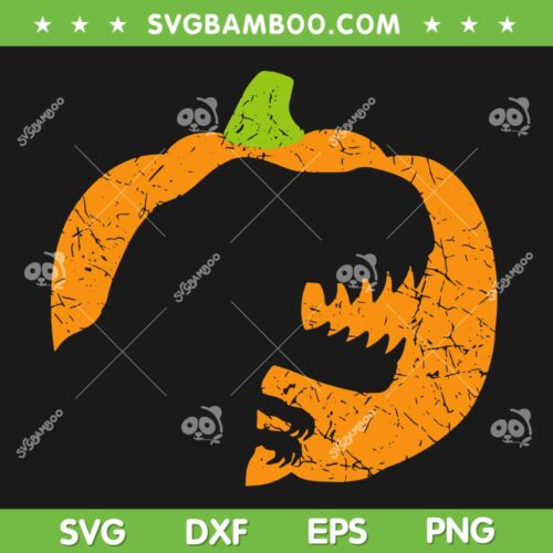 Halloween Pumpkin Dinosaur SVG PNG, Funny Trex Pumpkin SVG, Retro Halloween Dinosaur DXF SVG PNG EPS