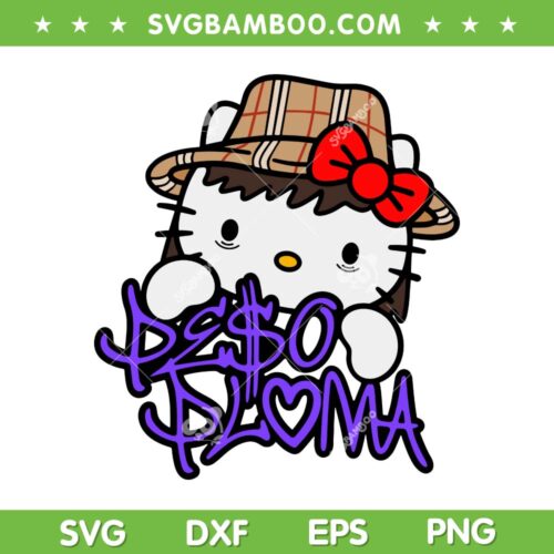 Hello Kitty Peso Pluma SVG PNG, Gatito Doble P Logo SVG, Peso World Tour 2023 DXF SVG PNG EPS 