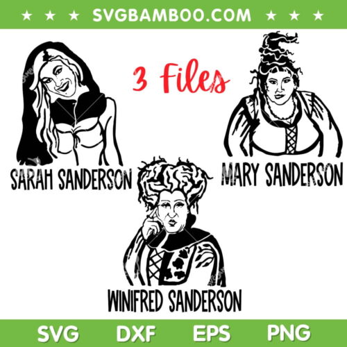 Hocus Pocus Hair SVG PNG, The Sanderson Sisters Name SVG, Halloween The Witch DXF SVG PNG EPS