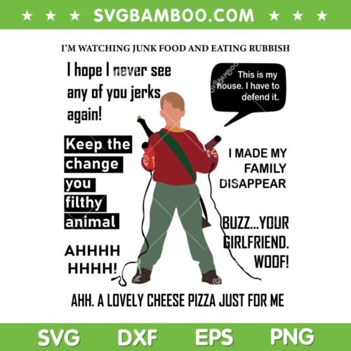 Home Alone Battle Plan SVG PNG, Kevin Home Alone SVG, Merry Christmas Ya Filthy Animal DXF SVG PNG EPS