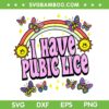 I Have Pubic Lice SVG PNG, Retro Offensive Inappropriate Meme SVG, Boho Rainbow DXF SVG PNG EPS