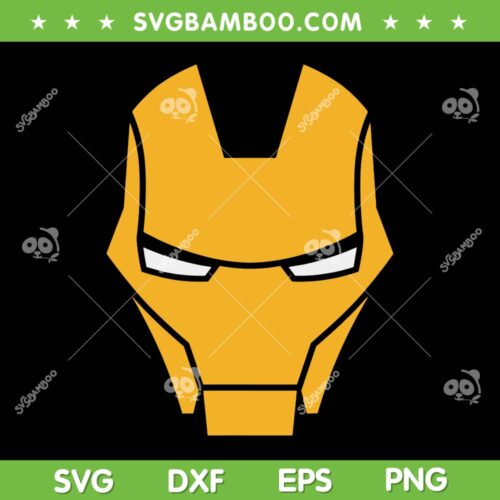 Iron Man Big Face SVG PNG, Marvel Avengers Iron Man Head SVG, Iron Man Helmet DXF SVG PNG EPS