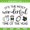It's The Most Wonderful Fall Thanksgiving SVG, Fall Leaves Blessed SVG, Its The Most Wonderful Time Of The Year DXF SVG PNG EPS