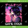 Japanese Vaporwave Sad Anime Girl PNG, Game Over Anime PNG, Game Over Japanese PNG