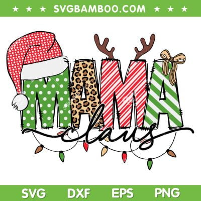 Mama Claus Retro Christmas SVG PNG, Mama Plaid Leopard Xmas SVG, Christmas Mama Claus DXF SVG PNG EPS Mama Claus Retro Christmas SVG PNG, Mama Plaid Leopard Xmas SVG, Christmas Mama Claus DXF SVG PNG EPS