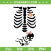 Maternity Baby Girl Skeleton SVG PNG, Halloween Pregnancy Annoucement SVG, Pregnant Skeleton Girl DXF SVG PNG EPS