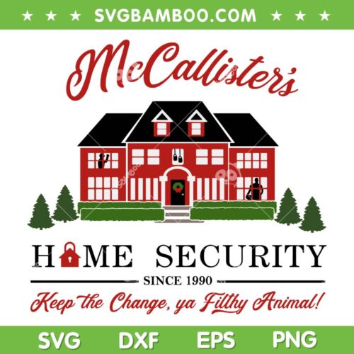 McCallisters Home Security Since 1990 SVG, Kevin Home Alone SVG, Kevin McCallister DXF SVG PNG EPS