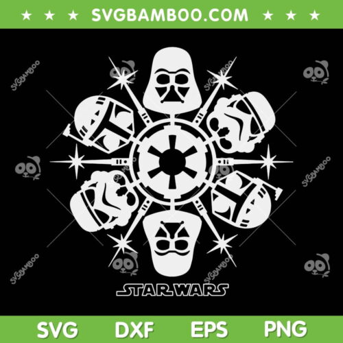Mens Star Wars Characters Christmas SVG, Dark Side Snowflakes SVG, Merry Christmas Star Wars DXF SVG PNG EPS