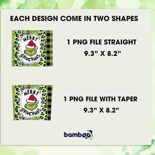 Merry Grinchmas Plaid Tumbler Wrap PNG, Christmas Grinch Plaid Leopard 20oz Skinny Tumbler Template PNG
