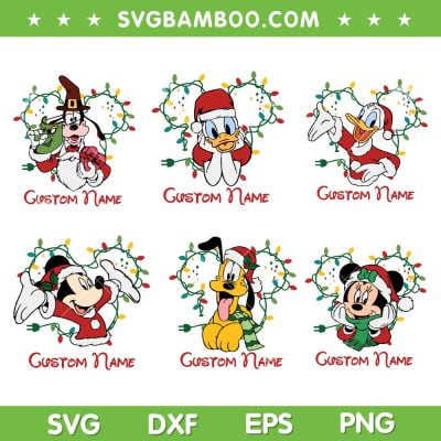 Mickey And Friends Christmas SVG Bundle, Disney Mouse Christmas Lights SVG Bundle, Disney Custom Name DXF SVG PNG EPS Mickey And Friends Christmas SVG Bundle, Disney Mouse Christmas Lights SVG Bundle, Disney Custom Name DXF SVG PNG EPS