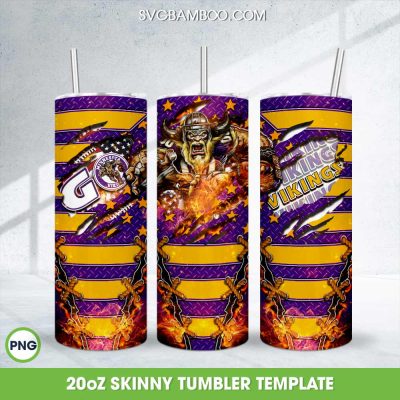 Minnesota Vikings Mascot Tumbler Wrap PNG, NFL American Football 20oz Skinny Tumbler Template PNG Minnesota Vikings Mascot Tumbler Wrap PNG, NFL American Football 20oz Skinny Tumbler Template PNG