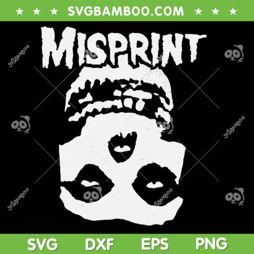Misprint Skull SVG PNG, Misfits Rock Band SVG, Hipster Skull DXF SVG PNG EPS