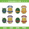 Ninja Turtle Costume Set SVG Bundle, Teenage Mutant Ninja Turtles Characters SVG Bundle, Funny Cartoon DXF SVG PNG EPS