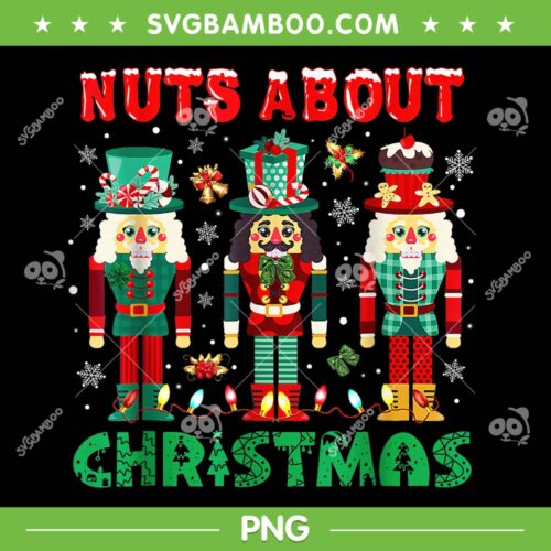Nuts About Christmas Nutcracker PNG, Retro Groovy Christmas 2023 PNG, Funny Christmas Gift PNG