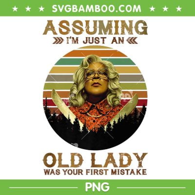 Old Lady Retro Vintage PNG, Assuming Old Lady PNG, Im Just An Was Your 1st Mistake PNG