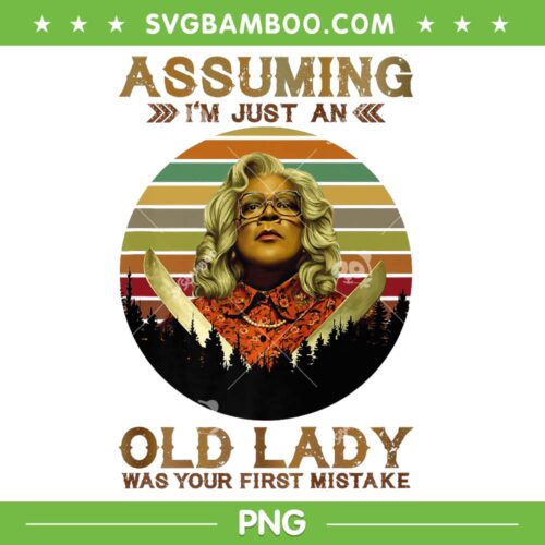 Old Lady Retro Vintage PNG, Assuming Old Lady PNG, Im Just An Was Your 1st Mistake PNG