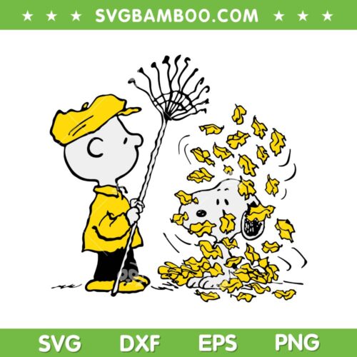 Peanuts Charlie Brown Snoopy Fall Leaves SVG, Snoopy And Charlie Brown Fall SVG, Fall Snoopy DXF SVG PNG EPS