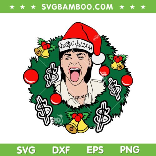 Peso Pluma Merry Christmas SVG PNG, Xmas Peso Pluma Santa Hat SVG, Cute Peso Pluma Christmas DXF SVG PNG EPS