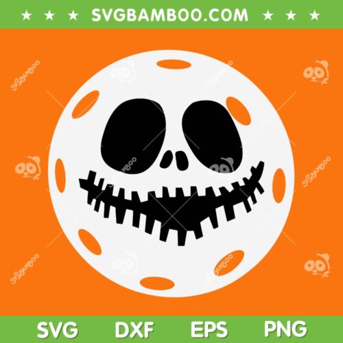 Pickleball Horror Skull SVG PNG, Halloween Jack Skellington Football SVG, Pickleball Skeleton DXF SVG PNG EPS