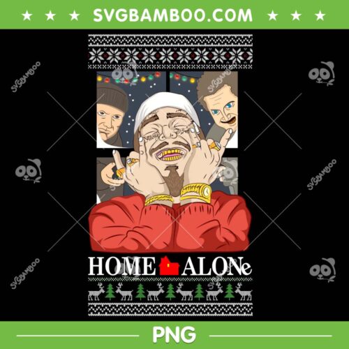 Post Malone Home Alone Christmas Ugly PNG, Merry Christmas Home Alone Funny PNG, Kevin Home Alone PNG
