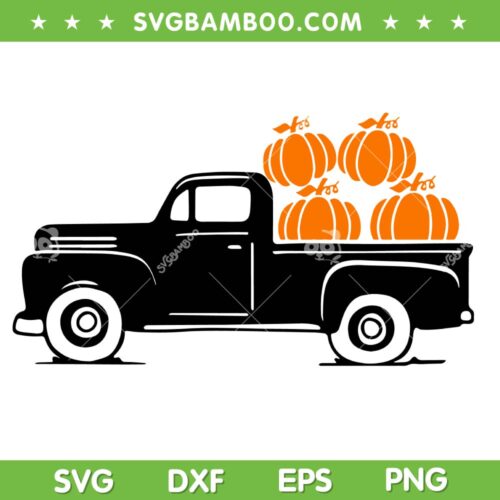 Pumpkin Fall Truck SVG PNG, Thanksgiving Vintage Truck SVG, Cute Pumpkin Truck DXF SVG PNG EPS