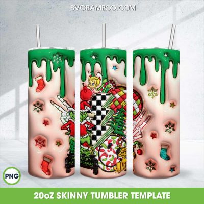 Retro The Grinch Characters Tumbler Wrap PNG, 3D Inflated Grinch Christmas 20oz Skinny Tumbler Template PNG Retro The Grinch Characters Tumbler Wrap PNG, 3D Inflated Grinch Christmas 20oz Skinny Tumbler Template PNG