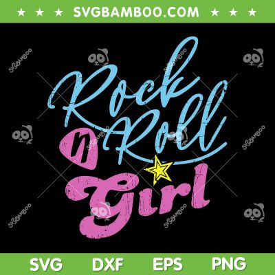 Rock N Roll Girl Purple Darla SVG PNG, Girl Rock Retro SVG, Darla Rock N Roll Girl DXF SVG PNG EPS