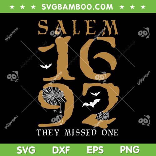 Salem 1692 They Missed One Witch Halloween SVG, Vintage Salem 1692 SVG, Halloween Witch DXF SVG PNG EPS