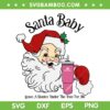 Santa Baby Stanley Tumbler SVG PNG, Christmas Santa Coffee SVG, Pink Santa Claus Christmas DXF SVG PNG EPS